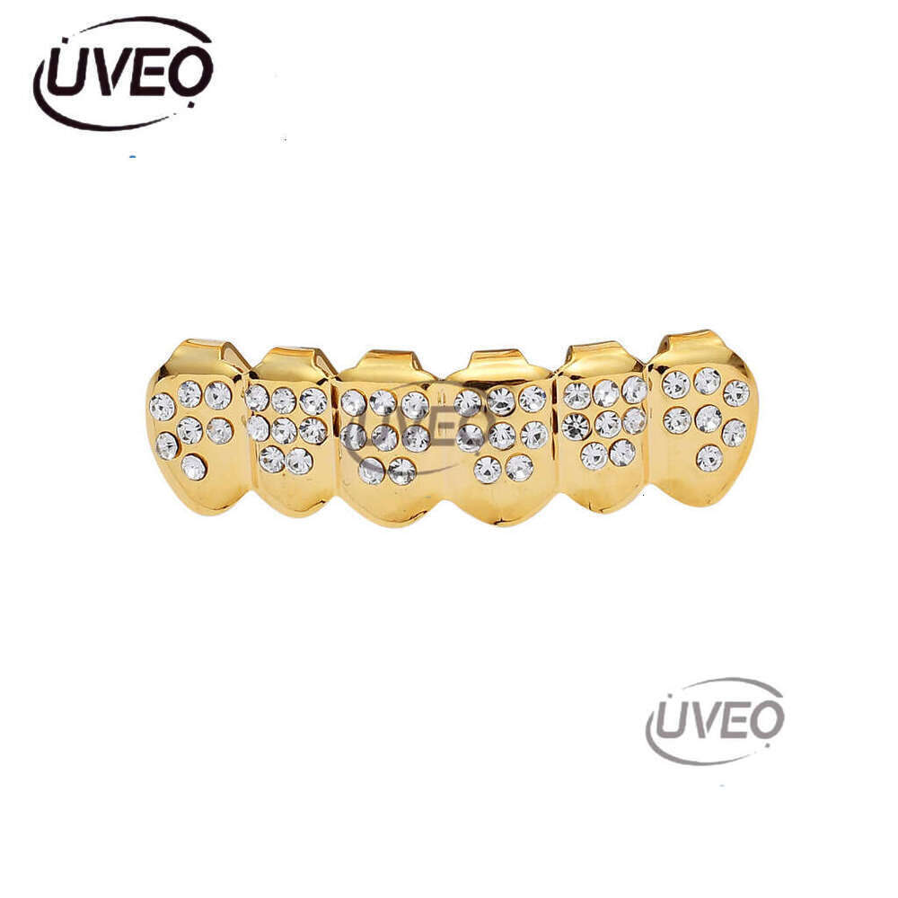 Luxury Hip hop Halloween sparkles sterling silver ice out VVS Moissanite gold-plated braces for men and women Free delivery