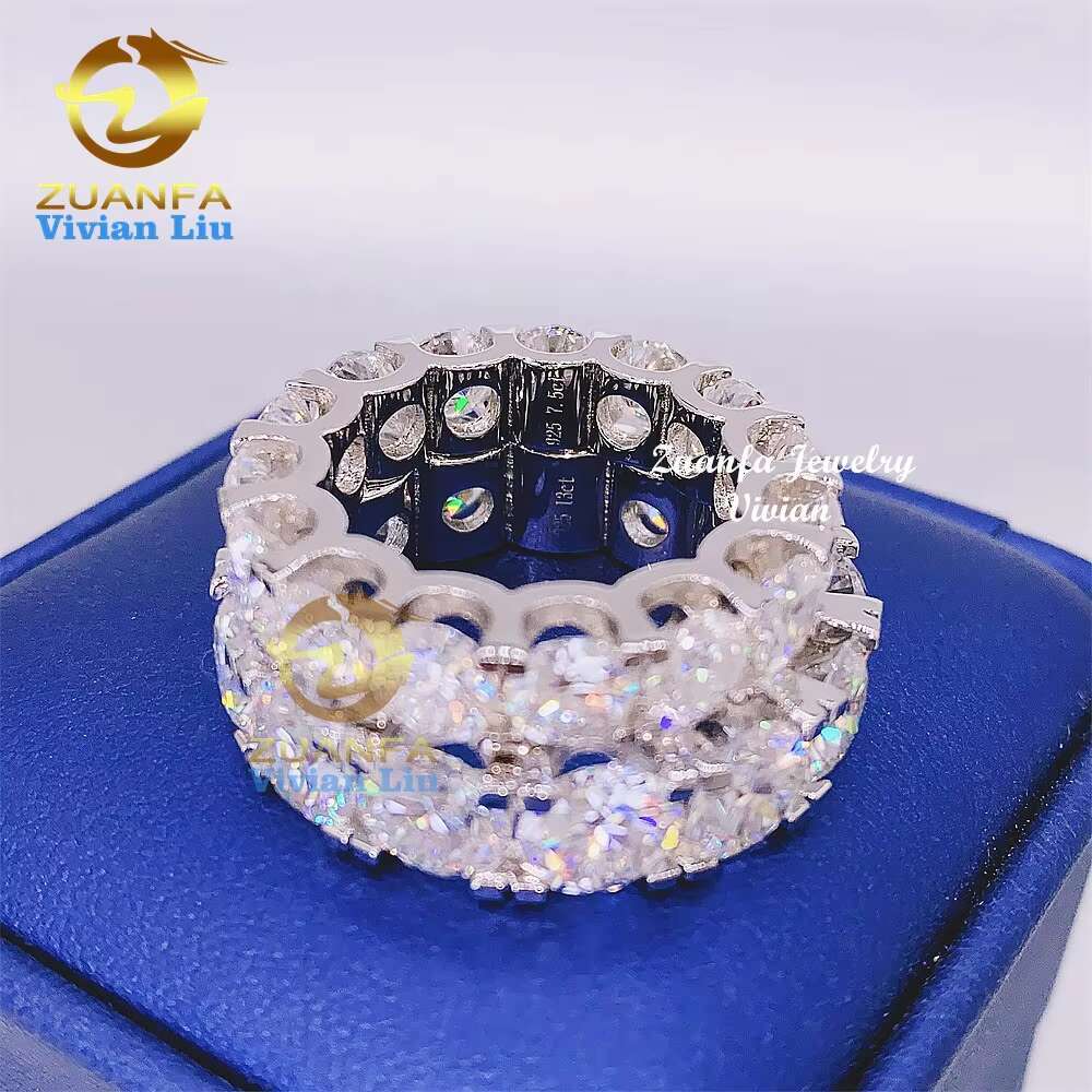 Wholesale Price Iced Out Diamond 925 Sterling Silver Custom Vvs Moissanite or Moissanite Ring