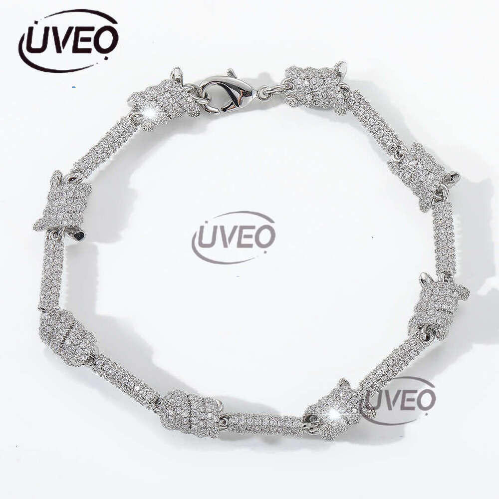 Luxury hip hop Cuban chain front, back filled with ice out VVS Moissanite bracelets for men and women Free delivery