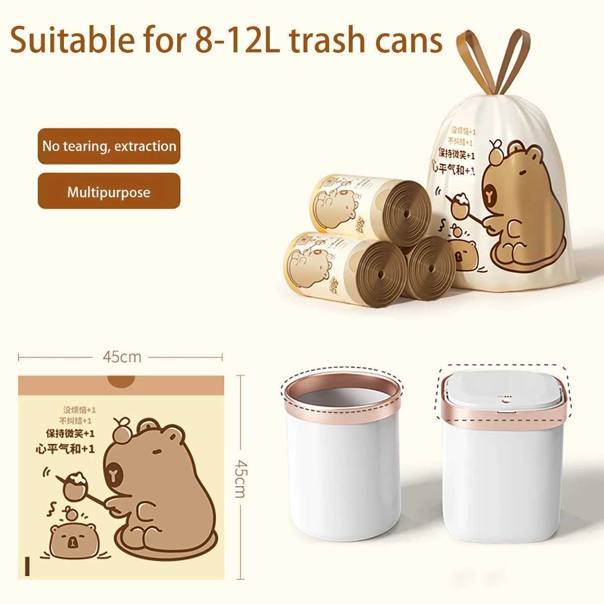 Thickened Tear-Free Drawstring Garbage Bag Portable Large Kitchen Cleaning Bag Household Essential C251119