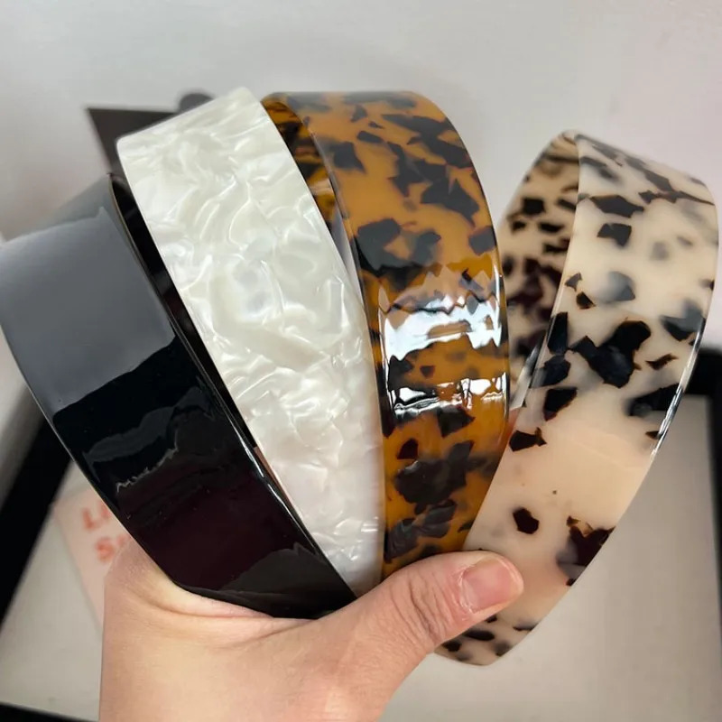 Retro Korean Style Acetate Tortoiseshell Leopard Print Comb With Anti Slip Wide Headband Party Hair Accessories For Ladies 250418