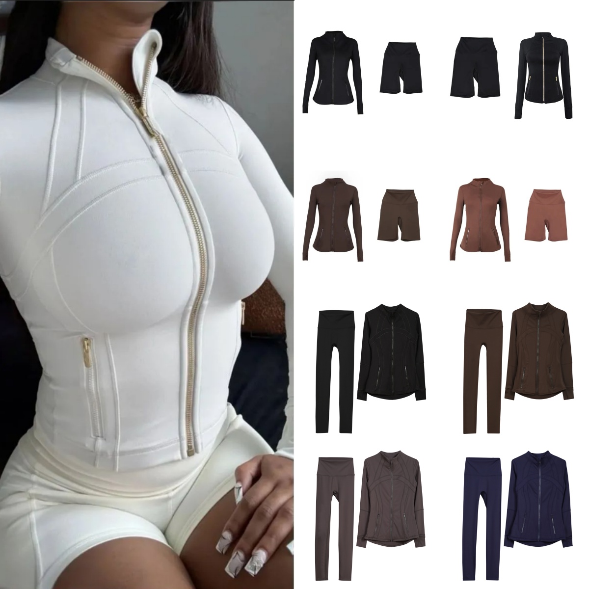 2025 5A Women Yoga Sets Fitness define Sports Soft High Waist Elastic Sportswear Outfits Pants Gym Running Workout Tracksuit luluity lemonics jacket sets Leggings