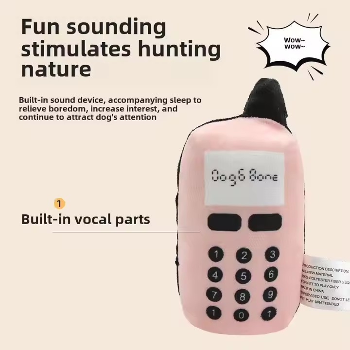 3 Pack Tough Dog Toys Stuffed Squeaky Dog Toys Mobile Phone Plush Dog Chew Toy,Satisfy Natural Chewing Instincts Puppy Toys for Small Medium Large Dog