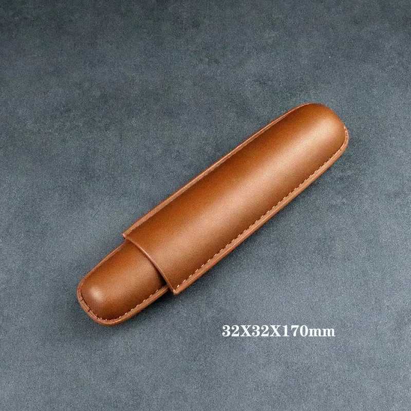 Leather Cigar Tube Humidor Portable Waterproof Cigar Tube Holder Travel Moisturizing Cigars AccessoriesC250419