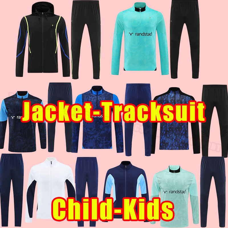 Jacket 25 26 MarSEilE soccer tracksuits MILIK maillot foot GUENDOUZI PAYET VERETOUT ALEXIS HARIT long sleeve tracksuit coat pants training hoodies kids child