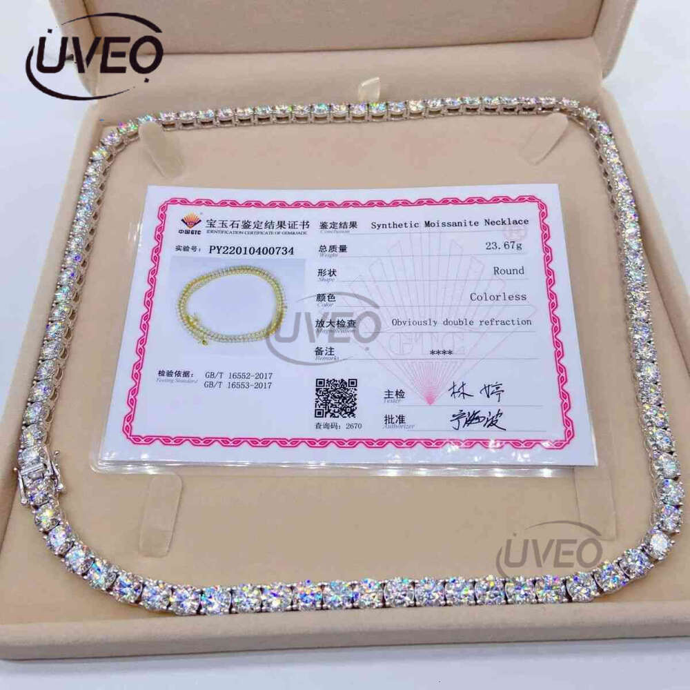 Hip Hop Jewelry Sterg Sier Pass Tester Dia VVS Moissanite Tennis Chain