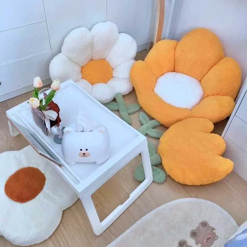 Flower Office Chair Lumbar Back Cushion Cute Plush Sofa Throw s Soft Elastic Decor Cushions Winter Floor Futon MatM251119