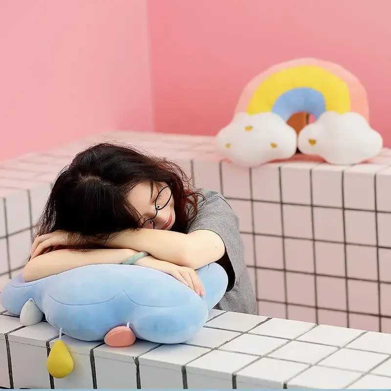 Stuffed Rainbow Cushion Girly Room Decor Moon Lightning Bay Window Lovely Weather Setting for Kids Bedroom Seat M251119