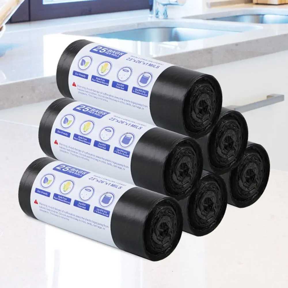 30Bags/Roll Disposable Garbage Bag Trash Can Bin Small Medium Large Rubbish Bag Points Off Black Plastic Bags Bathroom Kitchen C251119