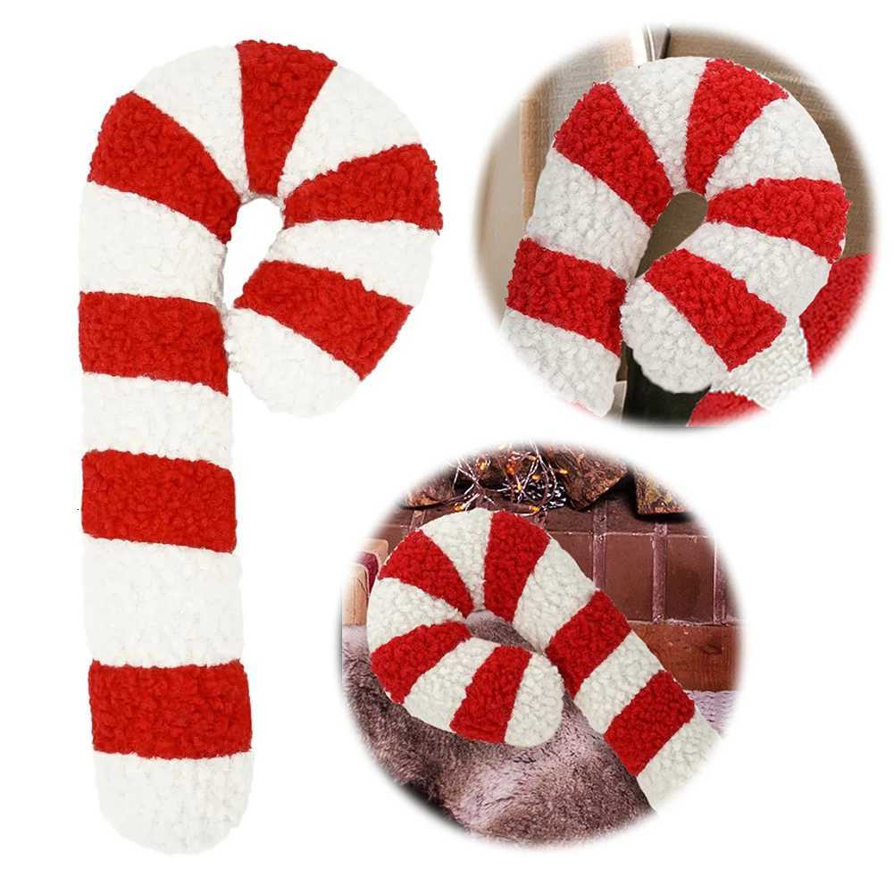 14 Inch Christmas Candy Cane Soft Sofa Fluffy Throw Lollipop Plush for Bedroom Living Room Winter Home DecoM251119
