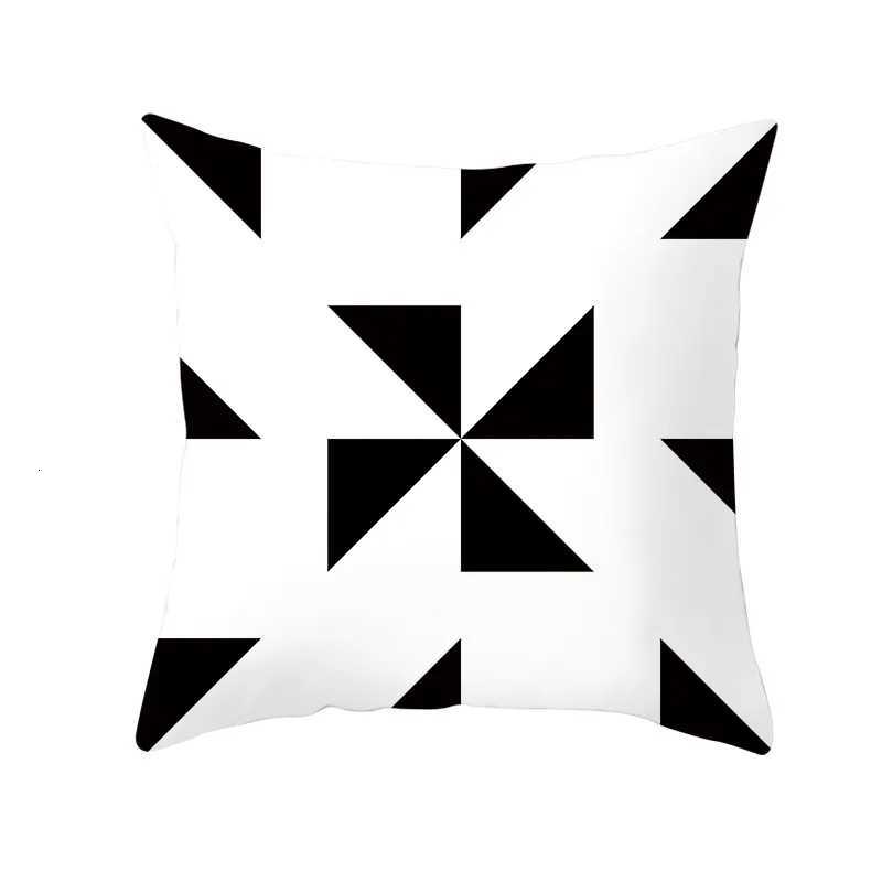 black and white checkered geometric wave stripe printed case for home living room sofa decoration polyesterM251119