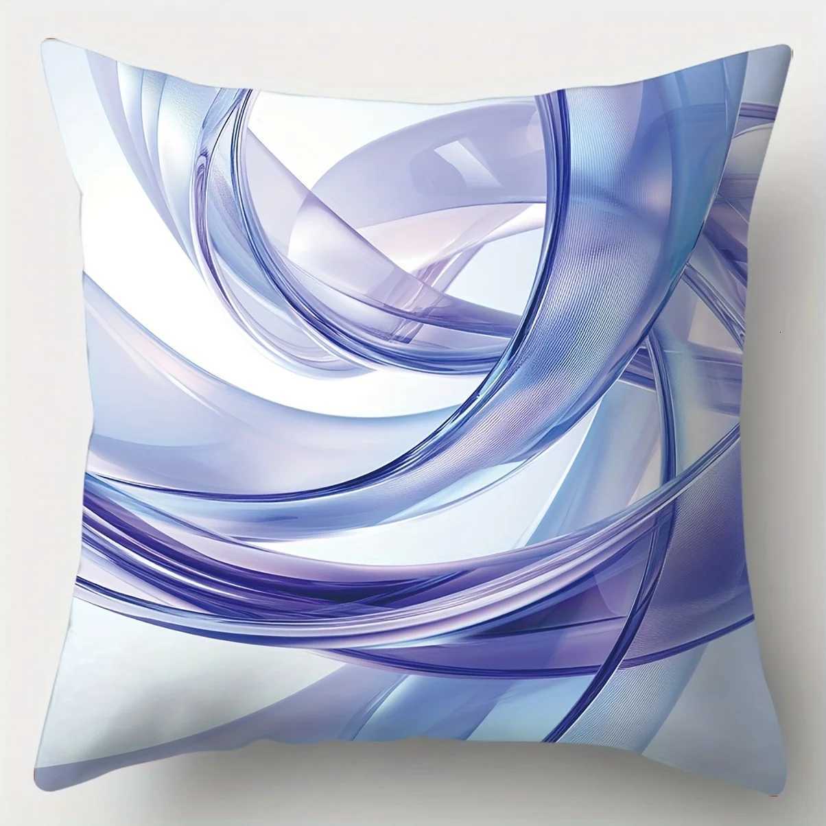 -4pcs Set of Printed cases with Wavy Lines and Contemporary Style Machine Washable Polyester Composition Suitable for VM251119