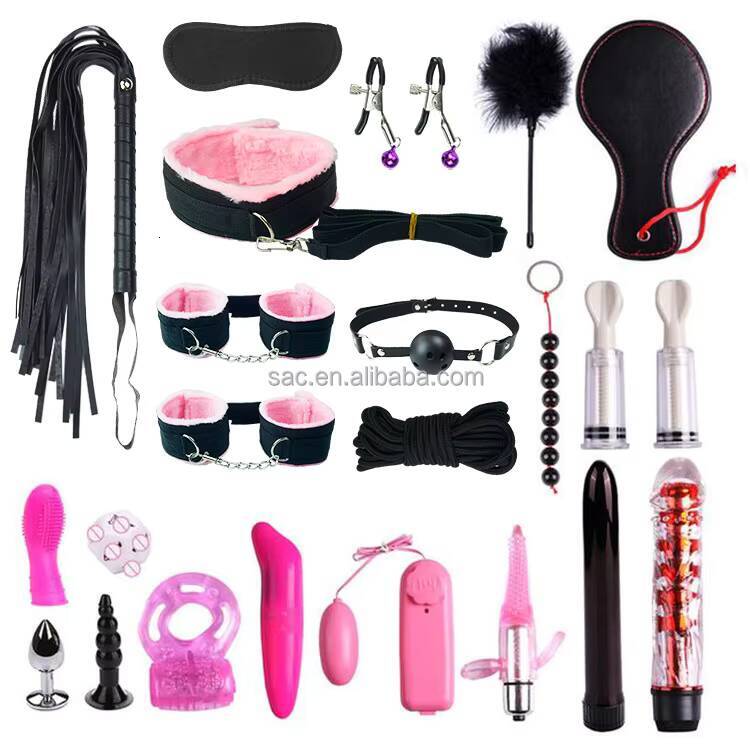Sacknove Luxury Set 22 Pcs Adult Products Exotic Accessories Bed Bdsm Handcuffs Anal Vibrator Sex Toys Bondage Kit for Couples
