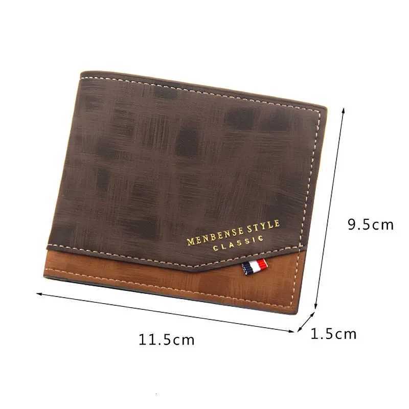 Classic Coin Pocket Photo Card Holder Case Short Men Wallets Small Male Wallet Quality Card Holder Frosted Leather Men PursesT251119