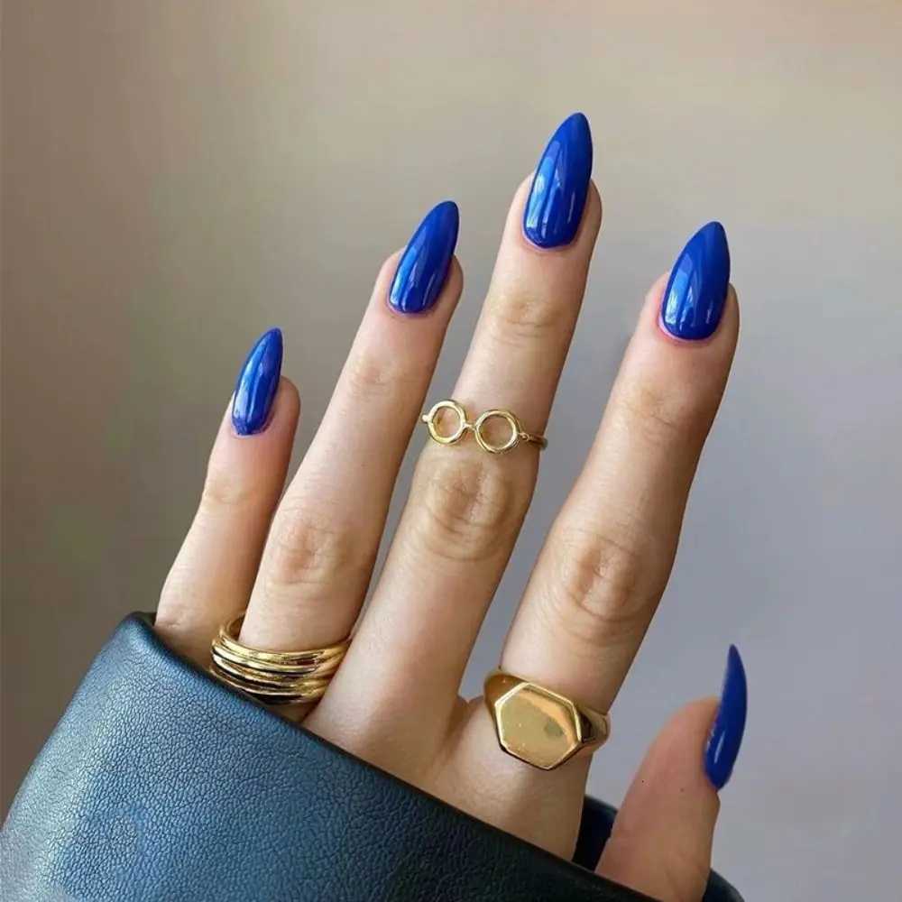 24pcs Stiletto French False Nails Detachable Artificial Solid Color Fake Nails Press on Nails Full Cover Nail Tips DIY ManicureT251118T251119