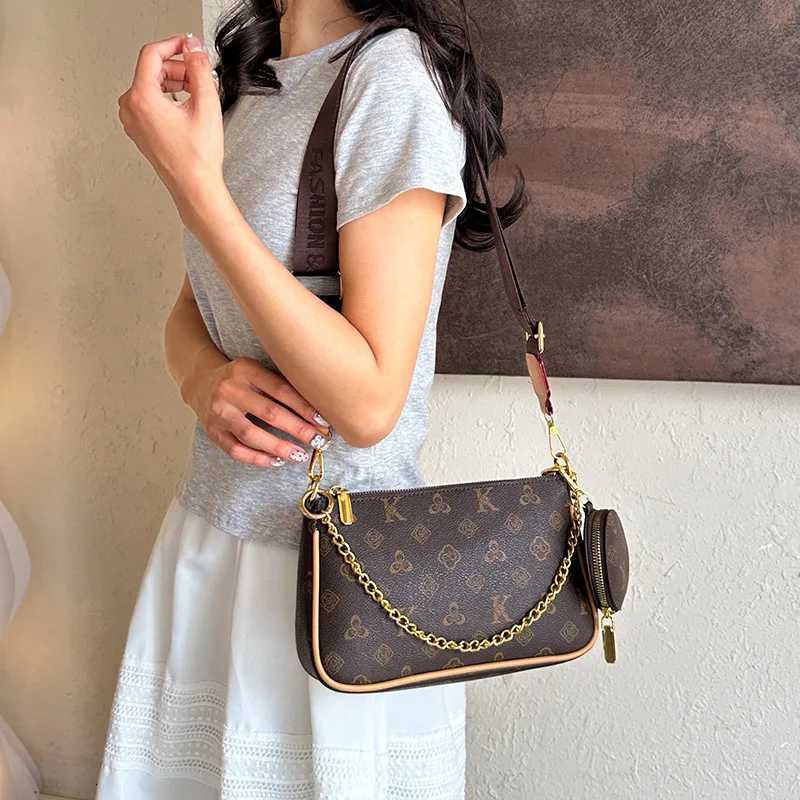 2025 Monogram Square Bag for Women Vintage Detachable Pouch Shoulder Purse Adjustable Crossbody Strap Work to Weekend BagW251119