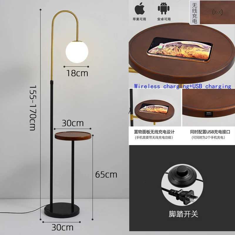 Nordic LED Floor Lamp Wireless Charge Standing Lamp with Table Art Decor Marble Floor Lamps for Living Room Bedroom Floor Lights M251119