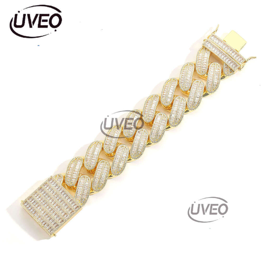 Luxury designer 40mm Cuban Chain Ice out VVS Moissanite Sterling Silver Gold Plated Men's Hip Hop Necklace with free shipping