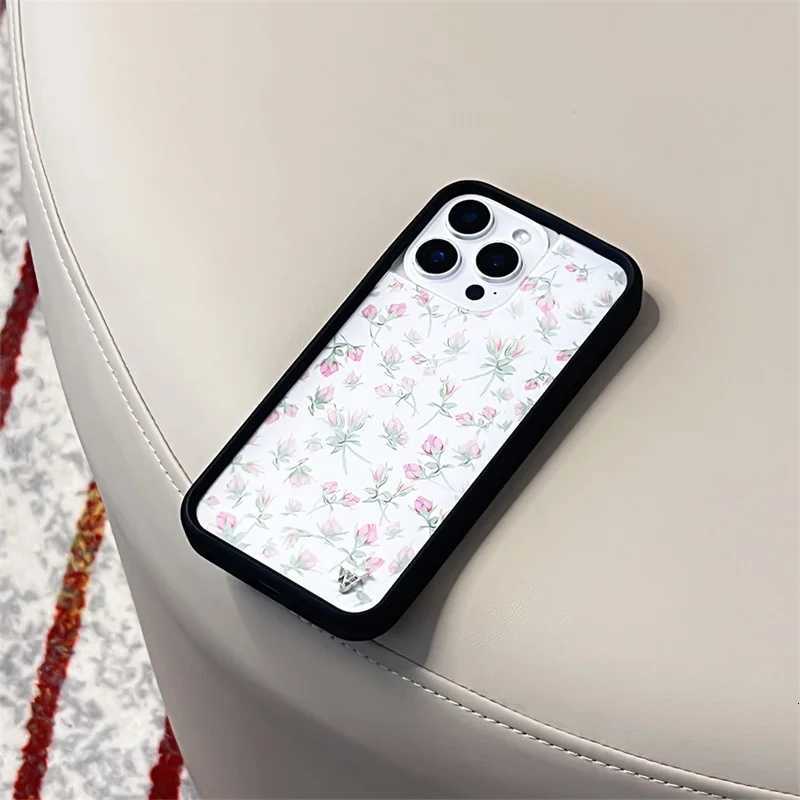 Wildflower Ins Cute Cartoon Phone Case for iPhone 17 16 15 14 13 12 Pro Max Flower Print Brown Luxury WF Shockproof Cover Y251118