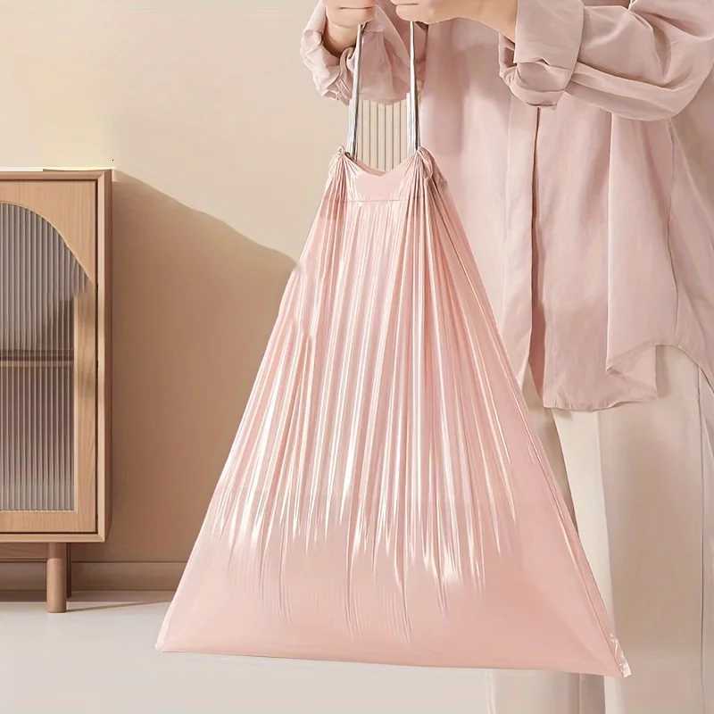 100pcs/Roll Durable 45x43cm Drawstring Trash Bags Portable Affordable Large Garbage Bag Thickened Trash Bags Household Use C251119