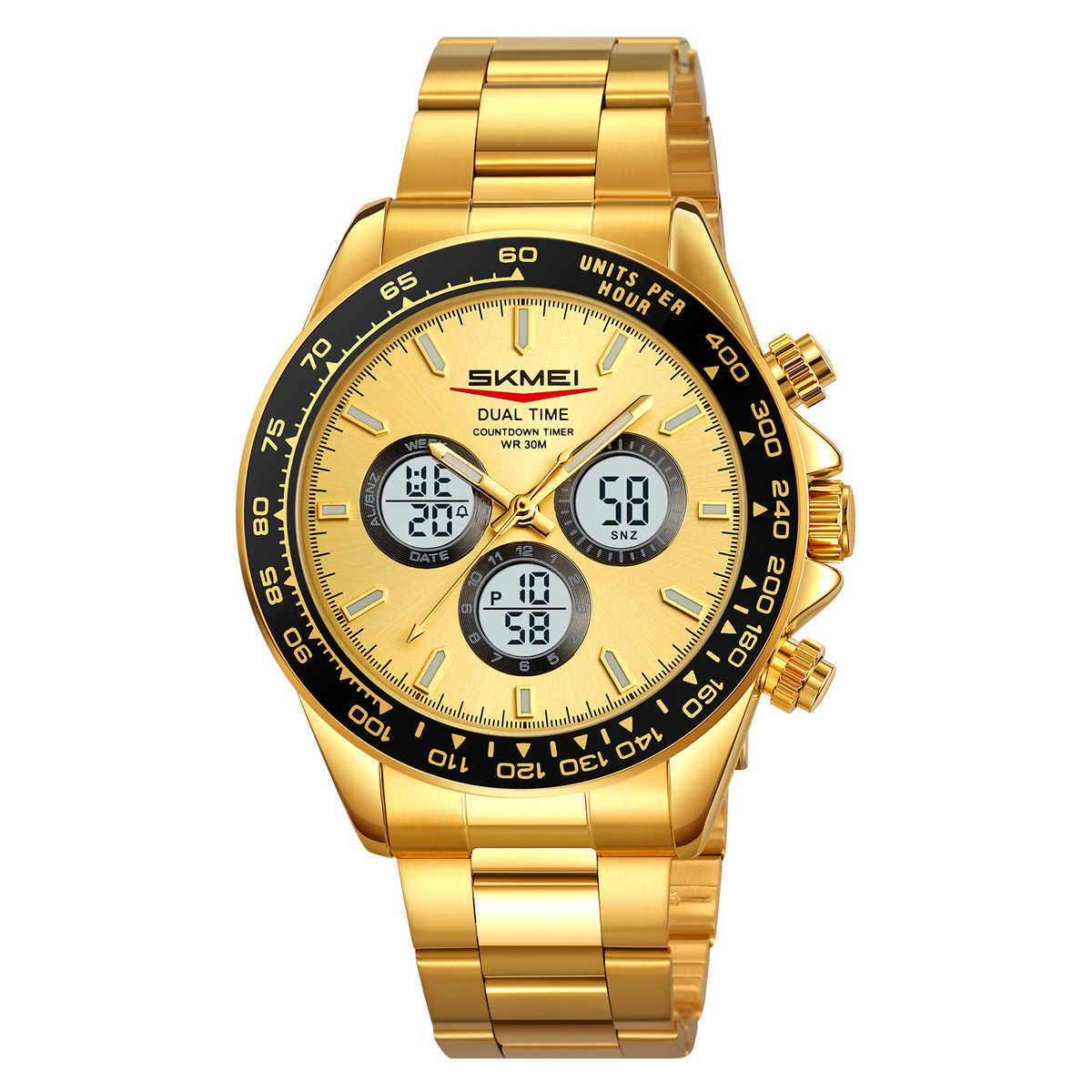 Momenta Men's Watch - Men's Dual-Display Steel Strap Multi-functional Electronic Watch S251119