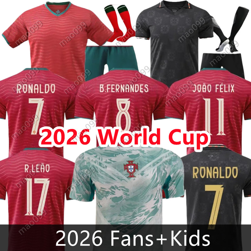 2026 2027 Portugal World Cup Ronaldo black soccer jersey Ruben Portuguese Bernardo FERNANDES JOAO FELIX football shirt men pre match maillot camisa uniforms