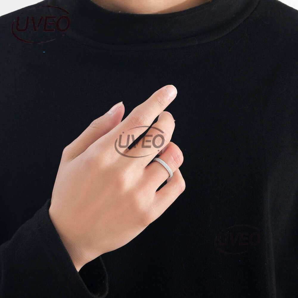 Luxury designer Hip hop Ring micro-set with three rows of ice out VVS Moissanite rings, Hip Hop men's and women's rings with free shipping