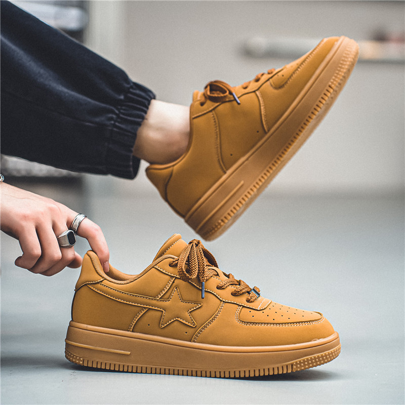 King size South men's hot sale retro style star board shoes lightweight low-top platform versatile comfortable casual shoes2025