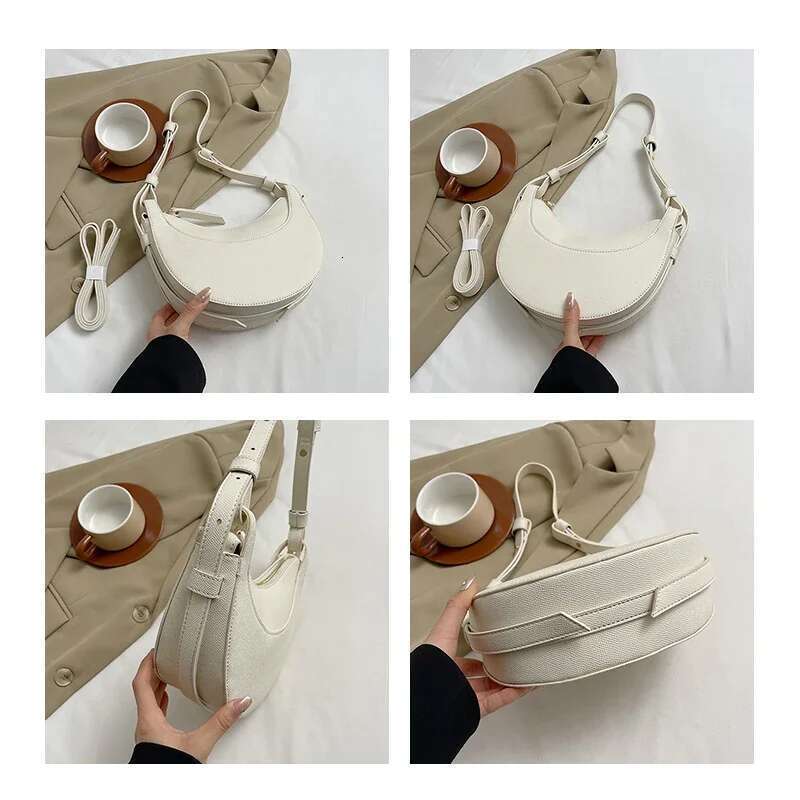 French Niche Elegant Women's Trendy Designer Crescent Bag Ladies Single Shoulder Handbag Messenger Bags for Women Designer Half Moon Smooth Shoul
