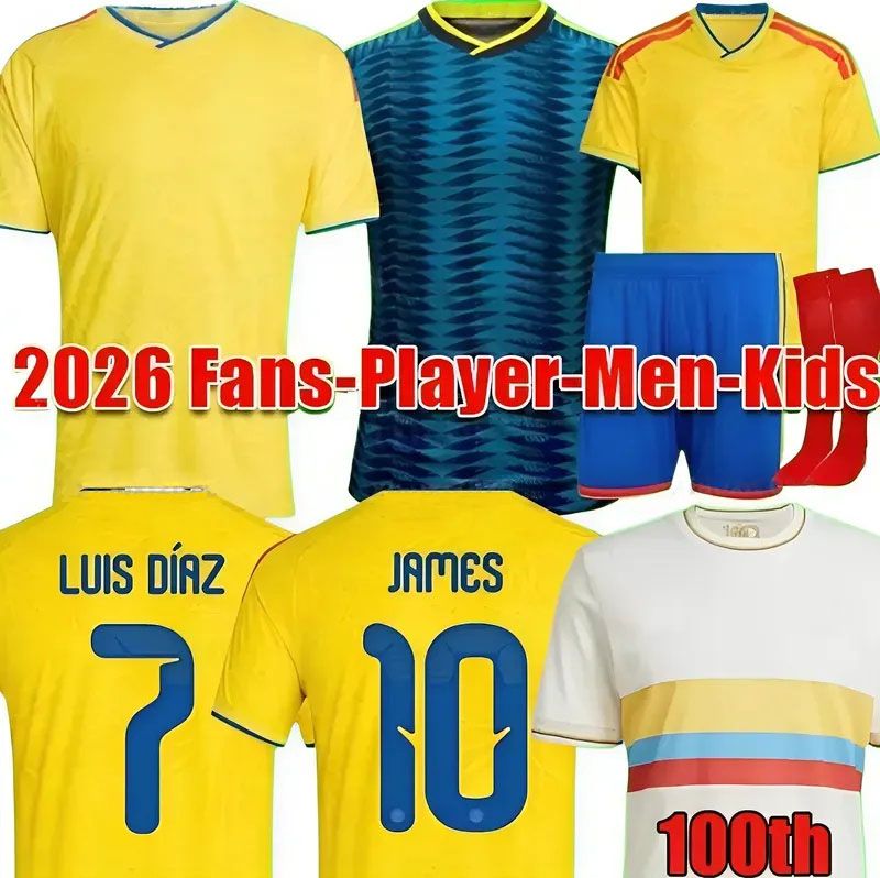 Colombia 2026 World Cup Home Centenary soccer jersey 100-years anniversary 2024 2025 james LUIS DIAZ L.DIAZ J.LERMA Copa America Home away men