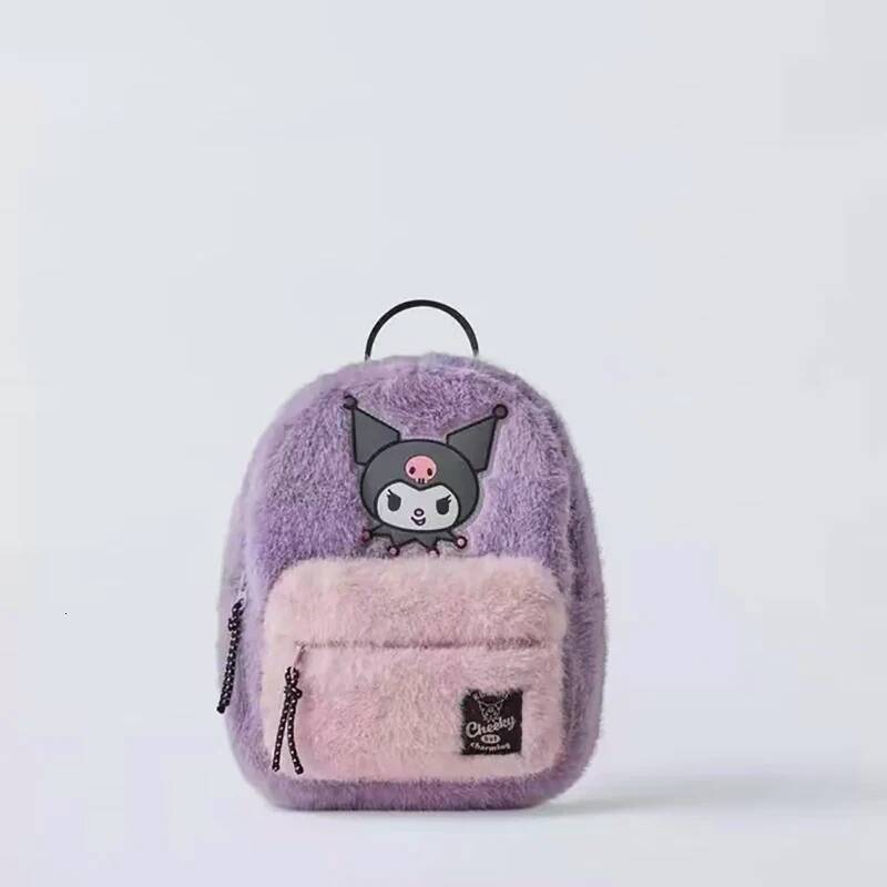 Custom Disney Stitch Autumn New Plush Hello Kitty Cute Backpack, Shang Color Block Bag, Children's School Gift Backpack