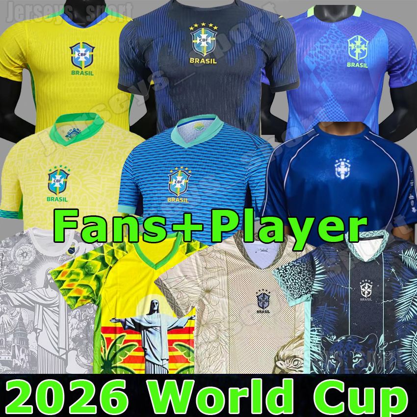 2026 brazils RODRYGO soccer jerseys VINI JR ESTEVAO LUIZ HENRIQUE 26 27 Player version football shirts BRUNO G. CUNHA L.PAQUETA brasil Women jersey kids kits sets
