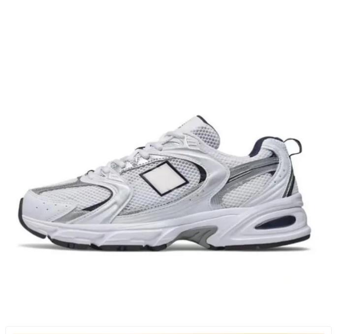 Free shipping Original New NBalance 530 Classic Vintage Mesh Fabric Faux Leather Casual Men's and Women's Running Shoes White Silver MR530 AAA