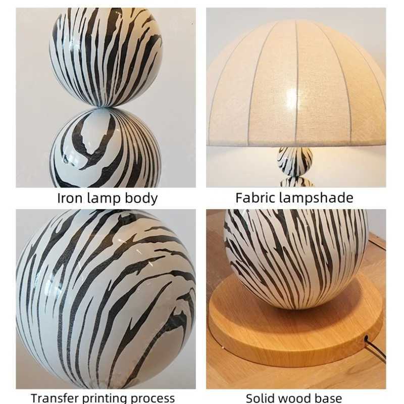 Medieval Zebra Floor Lamp Living Room Sofa Standing Lamp Design Bedroom Decoration Desk Lamp Sphere Ornament Light LED M251119