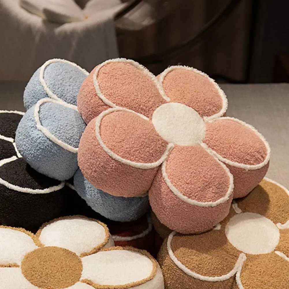 Flower Plush Sofa Back Cushion Winter Warm Floor Cushion Hip Waist Protective Stuffed Chair Seat Cushion Decor ThrowM251119