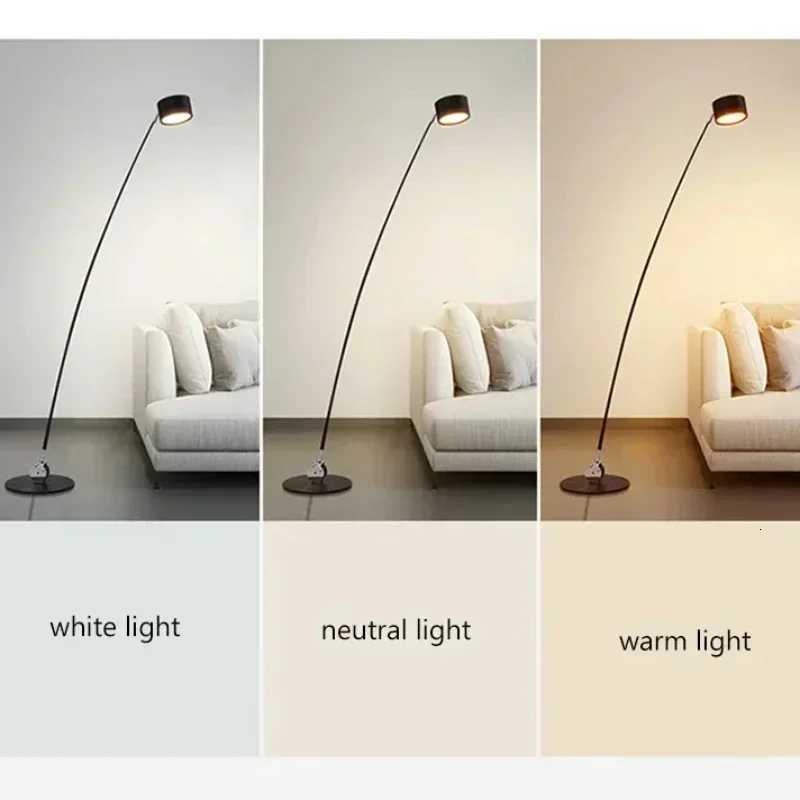 Nordic Home Decorations Floor Lamp Black Long Pole Salon Led Lights Living Corner Sofa Bedroom Bedside Standing Fishing Light M251119