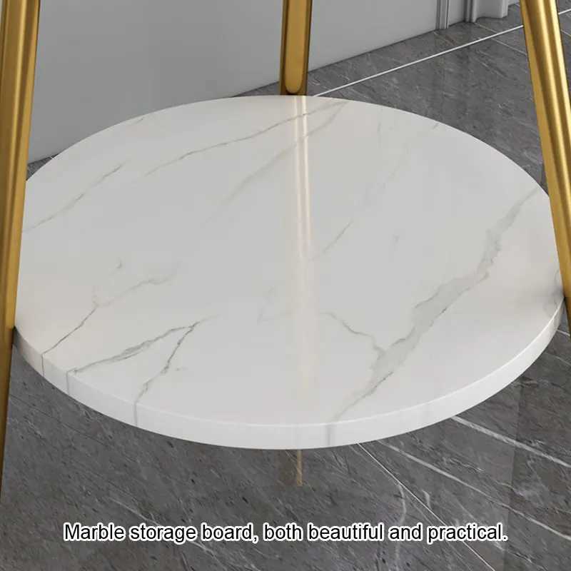 LED Pleated Lampshade Floor lamp with Wood Shelves Living Room Bedroom Corner Home Decoration Marble Standing Light E27 M251119