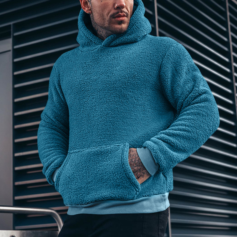 Mens Camouflage Sherpa Sportswear Fashion Pullover Wool Hoodie Mens Hoodie 241017