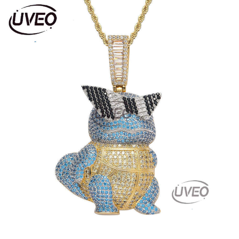 Luxury designer Cartoon Squirrel with real gold plating inset ice out VVS Moissanite Pendant Men Women Hip Hop pendant Free shipping