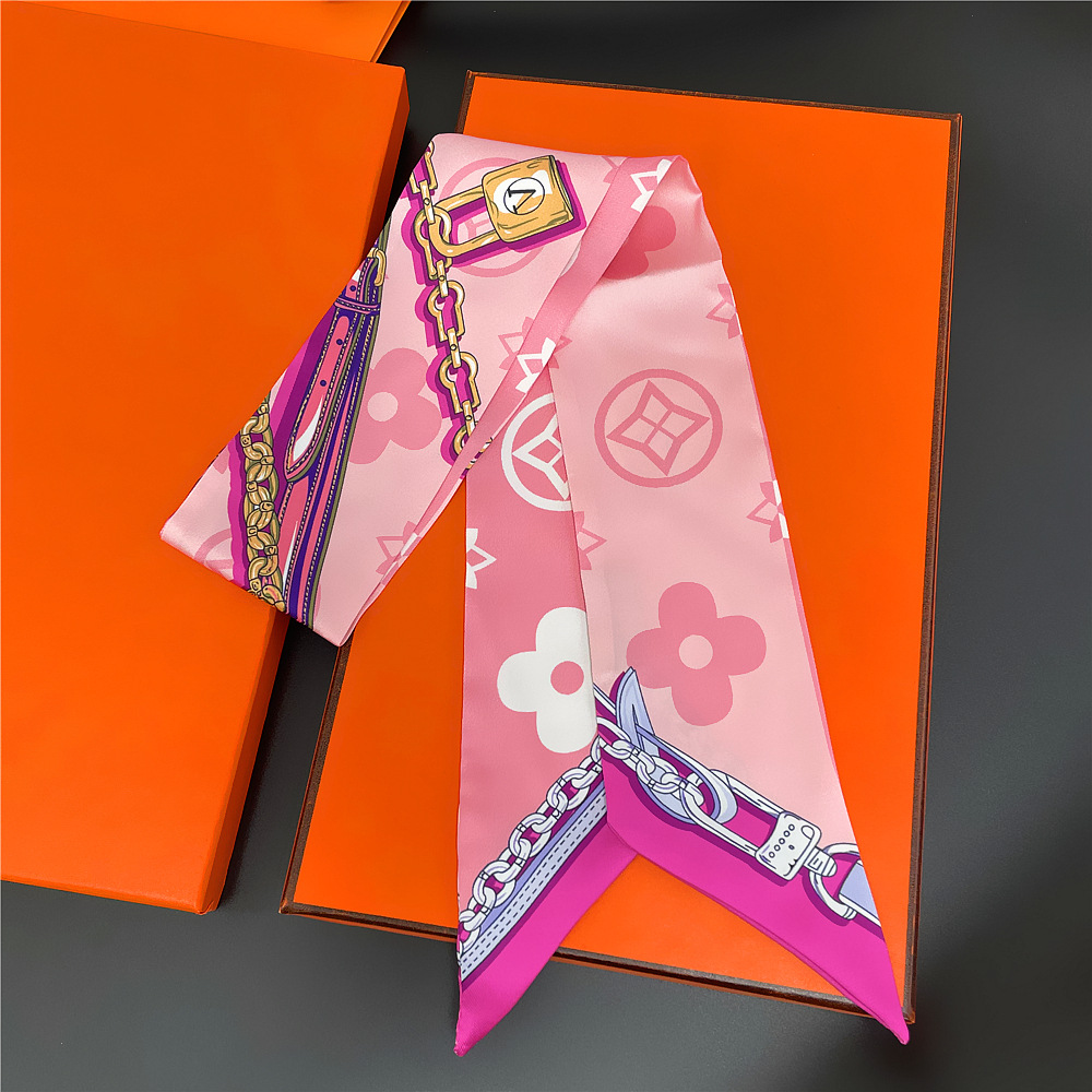 Designer Womens Silk Scarf Silk Scarf Bag Silk Scarf Tied Bag Decoration Ribbon Headband Star Same High-end Gift