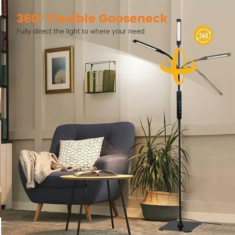 Touch control remote for floor lamp - Adjustable brightness from 10 levels flexible swivel standing lamp for various room M251119