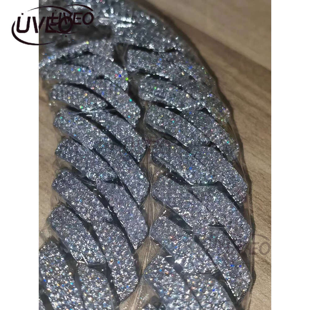 designer moissanite necklace 20mm stainless steel plated gold sier width 3 row iced out cuban k chain hop hip jewelry necklaces bracelet free shipping