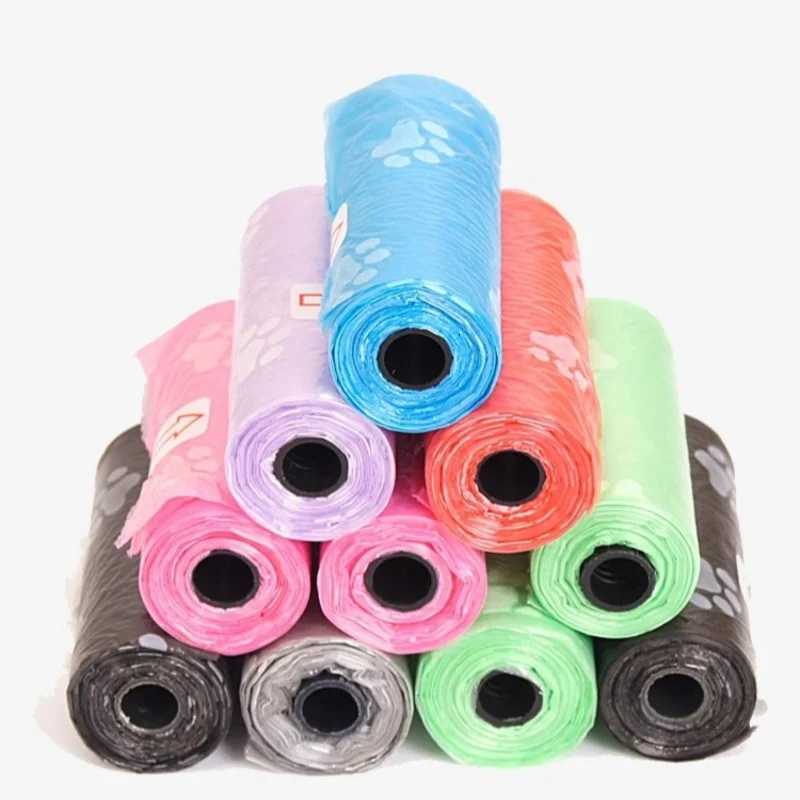 10Rolls Degradable Pet Dog Waste Poop Bag With Printing Doggy Bag Degradable Pet Waste Clean Poop Bag Dog Up Clean Bag Dispenser C2511195