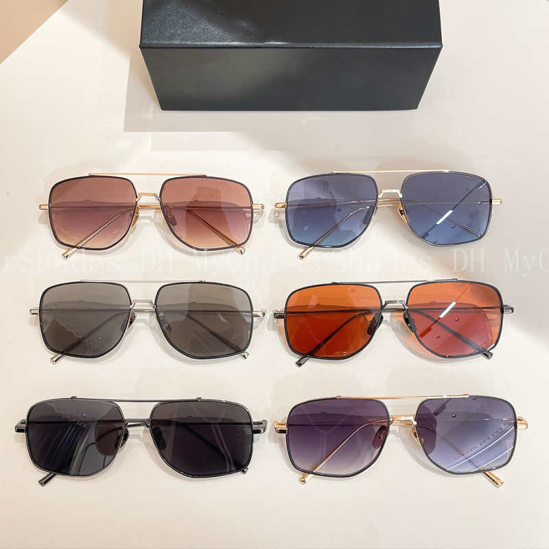 Men Women Double-Girder Sunglasses Fashion Square Thin-frame With Box 33850