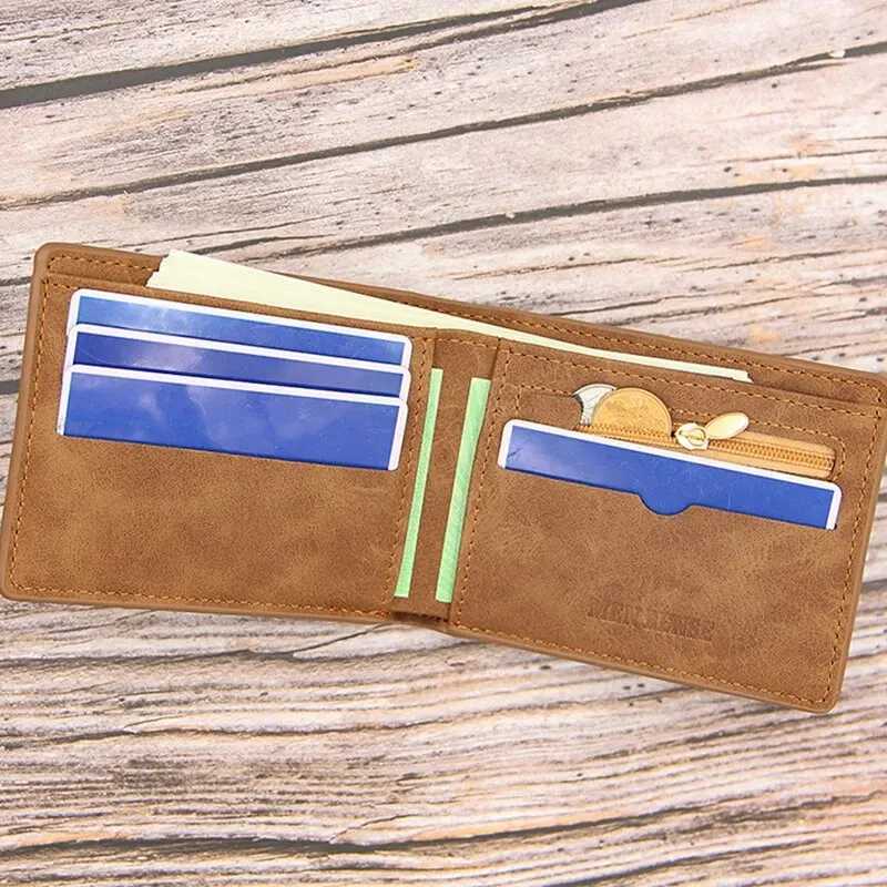 Mens Matte Retro Multifunctional Wallet Simple and Short Wallet Large Capacity Multi Card Slot WalletT251119