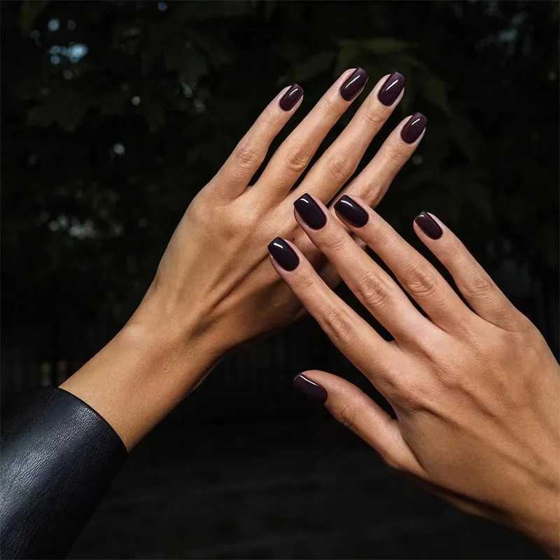 24pcs Solid Color JapanKorea Fake Nails Women Girls Art Acrylic Full Coverage Waterproof Press on Nail Short False Nails TipsT251118T251119