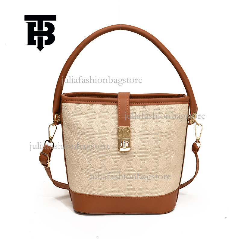 TB BHULAMTE Designer Women's Fashionable Plaid Single Shoulder Small Square Bag Summer New Korean Luxury Handbag Temperament Metal Buckle Bucket 