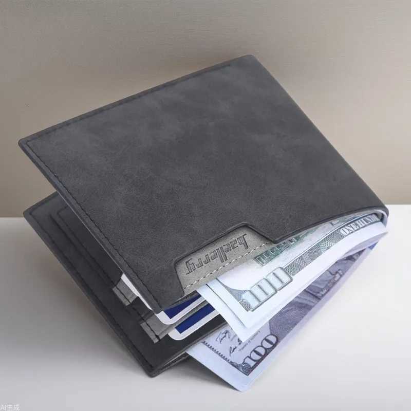 New Mens Short Wallet Multi Card Slots Open Leather Clutch Matte YoungT251119