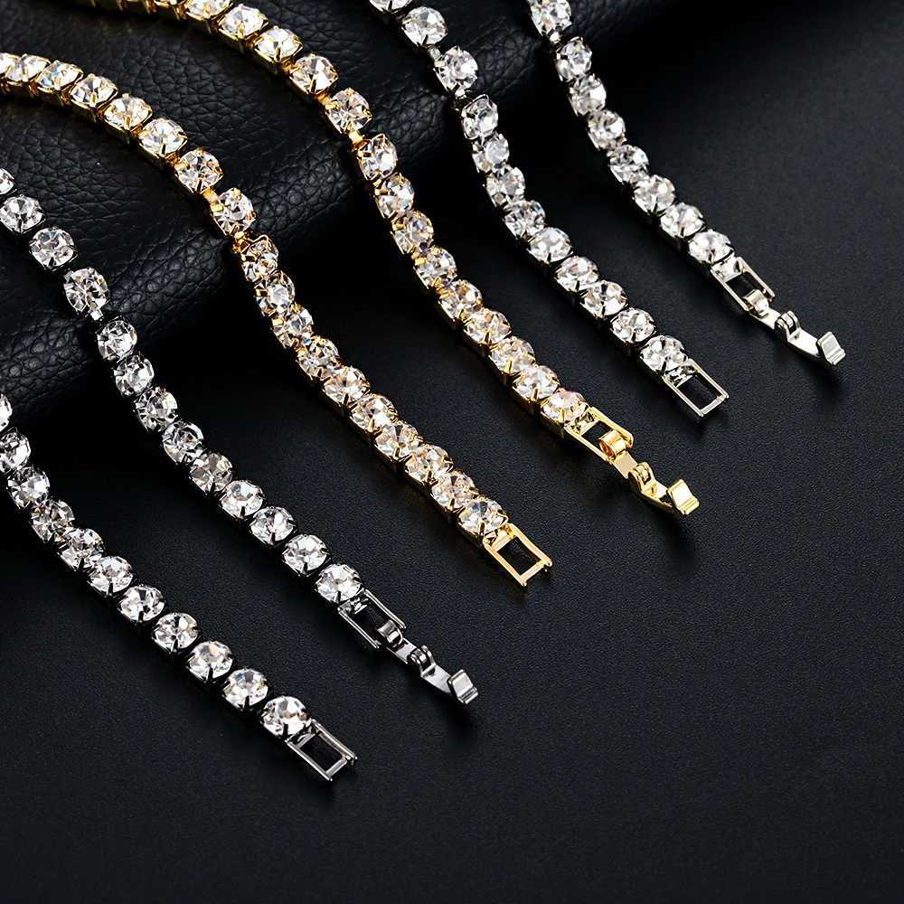 New Elegant Dazzling CZ Diamonds Choker Necklace Luxury Tennis Chain Necklace for Women Jewelry Gift Cuban Chain Crystal Bracele M251211