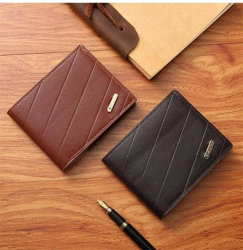 High Brand Casual Men Wallets Leather Short Coin Purse New Design Multi Card Wallet Youth Thin Soft Leather Clutch WalletsT251119